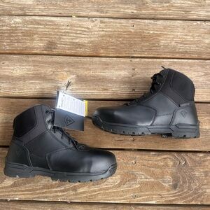First Tactical Black leather Steel Toe Work Boots